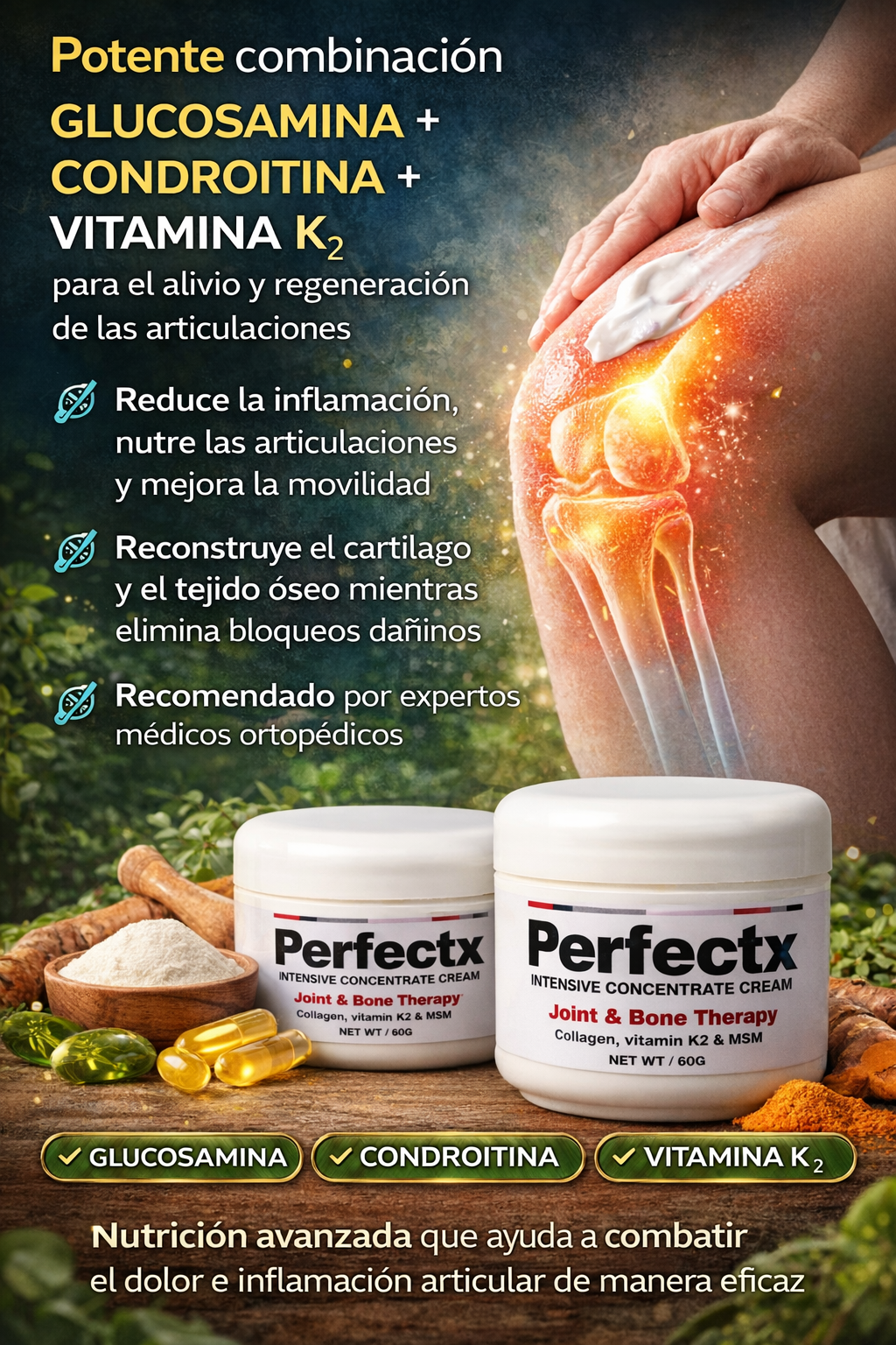 🦴 PERFECTX – Crema para Articulaciones y Terapia Ósea X 2 UND