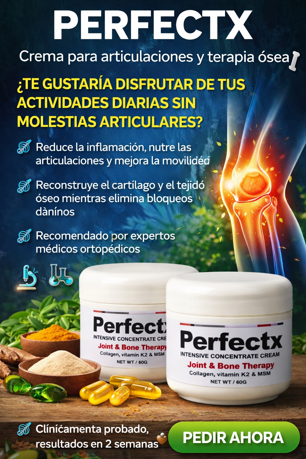 🦴 PERFECTX – Crema para Articulaciones y Terapia Ósea X 2 UND