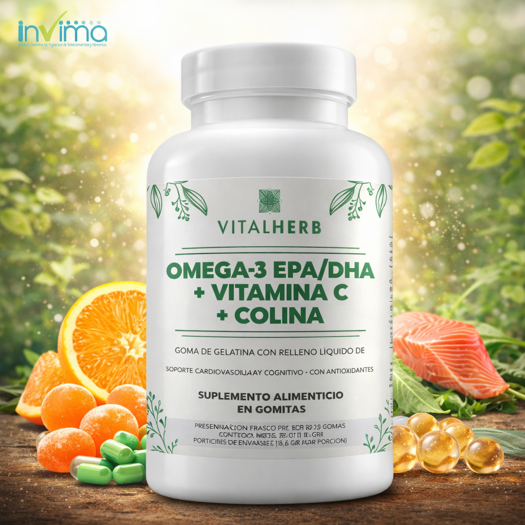 💚 Omega-3 EPA/DHA + Vitamina C + Colina – Vitalherb