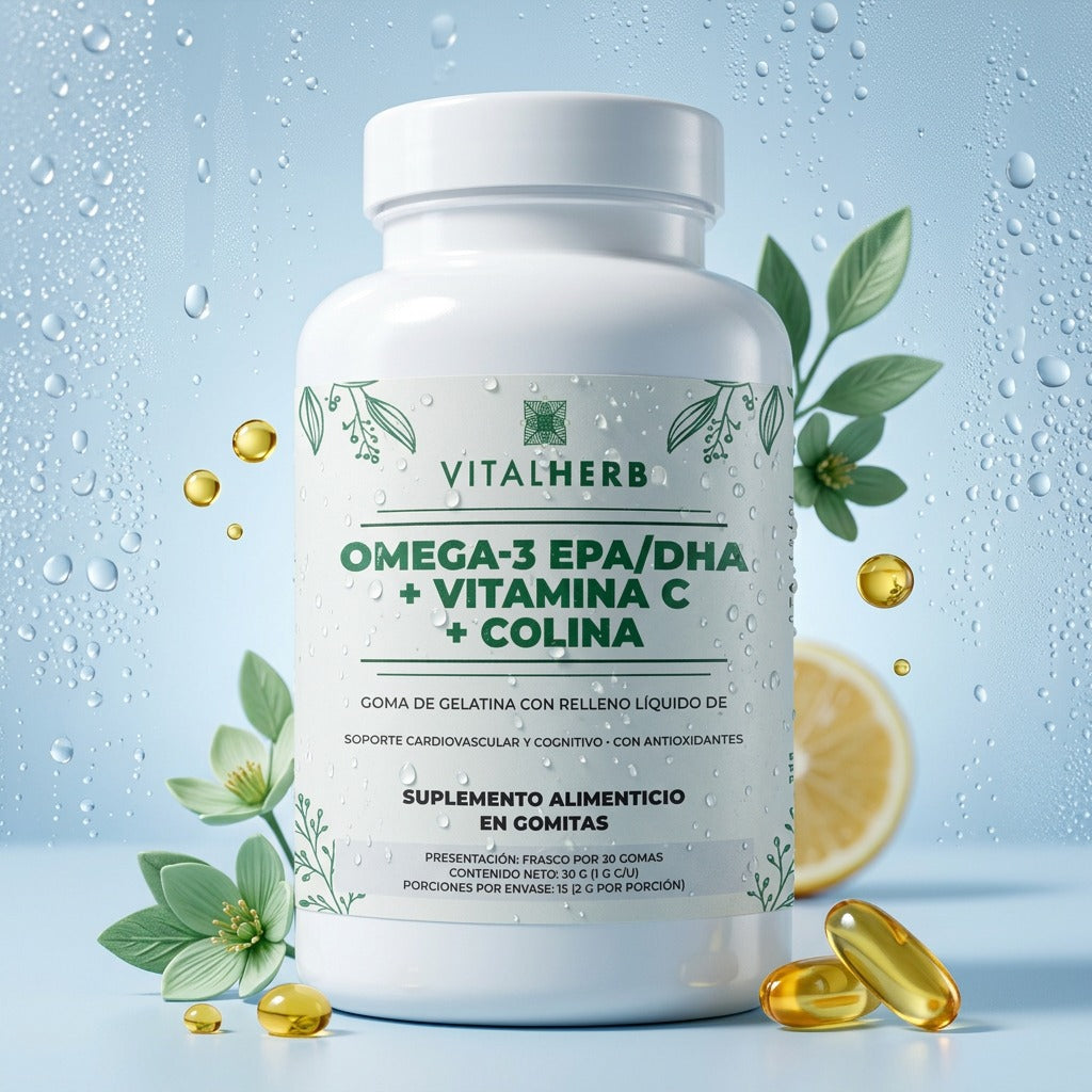 💚 Omega-3 EPA/DHA + Vitamina C + Colina – Vitalherb