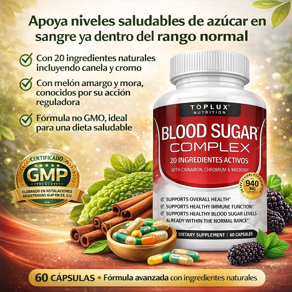 Blood Sugar Complex – Control Natural y Energía Diaria
